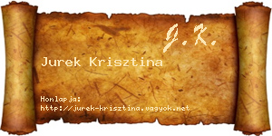 Jurek Krisztina névjegykártya